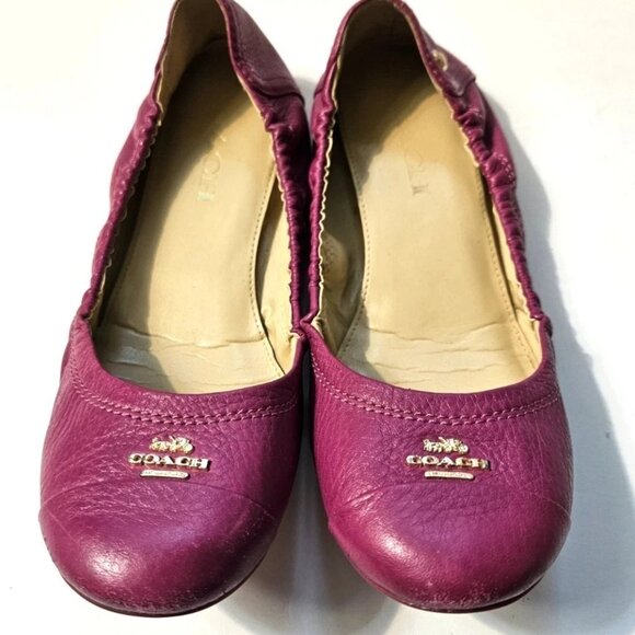 Coach Camilla Fuschia Pink Leather Ballet Flats Women's Size 6.5 - Picture 1 of 10